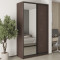 MebelStar Two-door wardrobe Standard BG DSP/Mirror Ristreto Oak, 140x60x240 cm (MBS-10241)