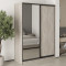 MebelStar Two-door wardrobe Standard BG DSP/Mirror Alaska gray, 150x60x210 cm (MBS-11061)