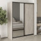 MebelStar Two-door wardrobe Standard BG DSP/Mirror Alaska gray, 160x45x210 cm (MBS-10981)