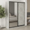 MebelStar Two-door wardrobe Combo BG DSP/Mirror Concrete, 160x45x210 cm (MBS-11541)
