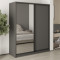 MebelStar Two-door wardrobe Standard BG DSP/Mirror Anthracite, 170x45x210 cm (MBS-10991)