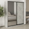 MebelStar Two-door wardrobe Standard BG DSP/Mirror Concrete, 170x60x210 cm (MBS-11081)