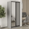 MebelStar Two-door wardrobe Uni BG DSP/Mirror Gray mouse, 90x60x210 cm (MBS-11391)