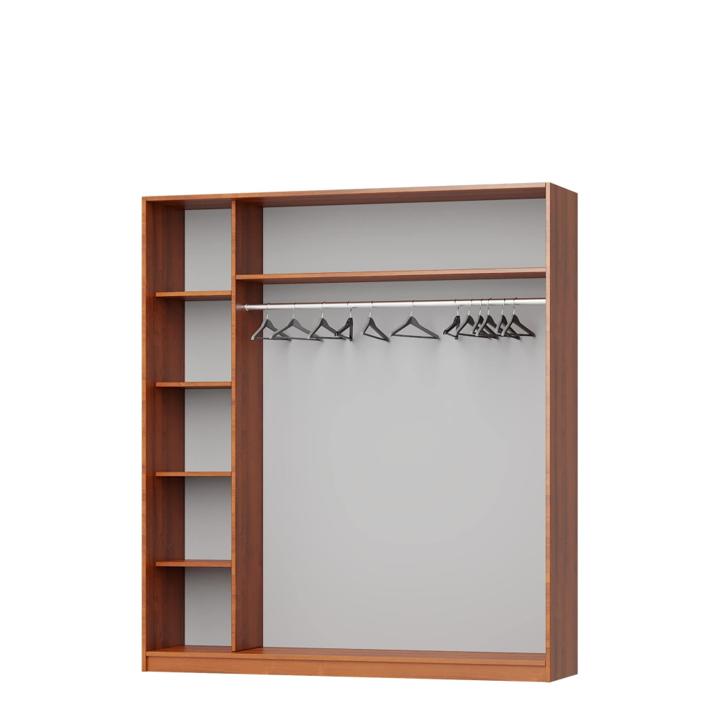 Шкаф-купе двухдверный MebelStar Уни AL ДСП/Зеркало 180x60x210 см Аляска белый (MBS-2607)