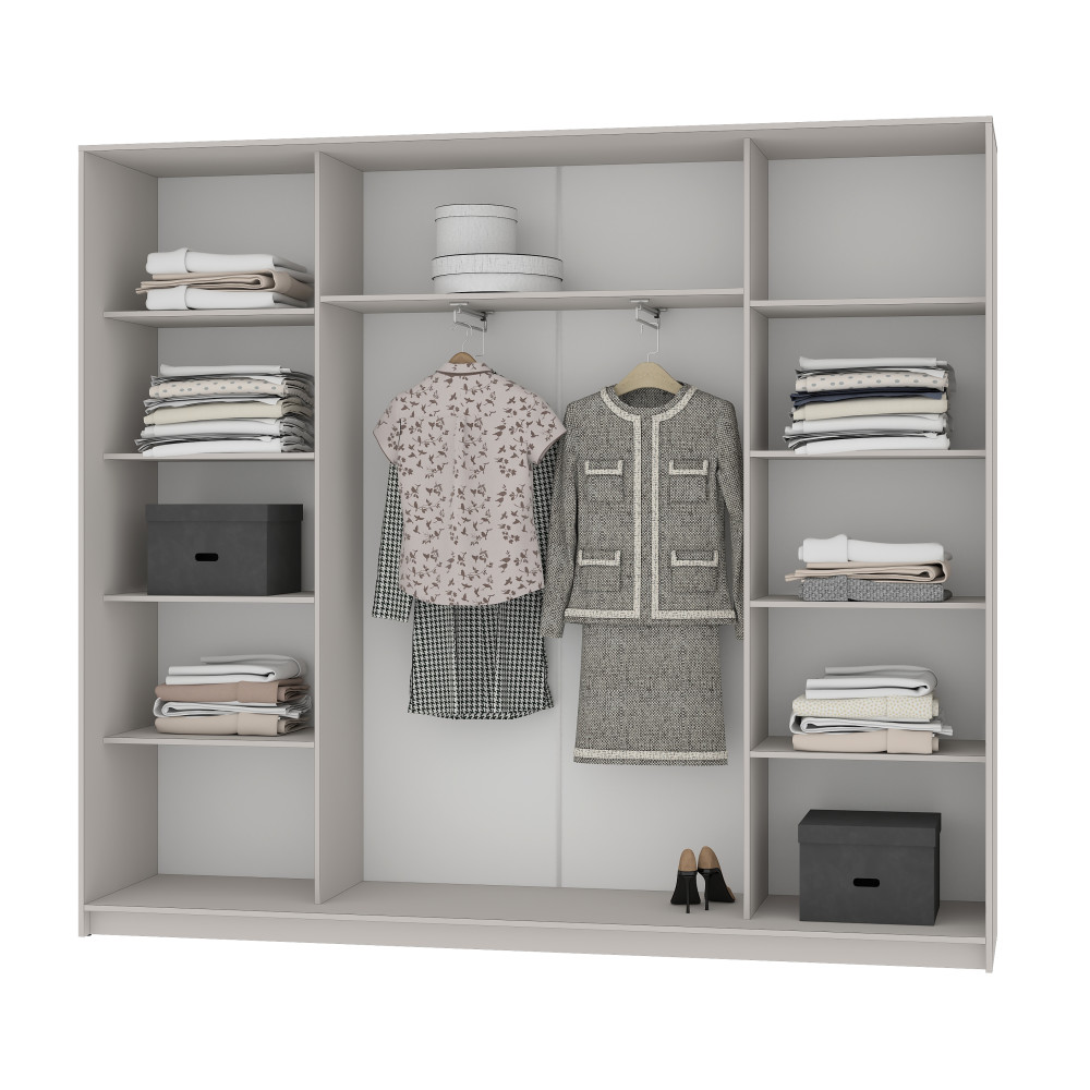 MebelStar Four-door wardrobe Combo AL 4DSP Sonoma Oak, 240x45x210 cm (MBS-12441)