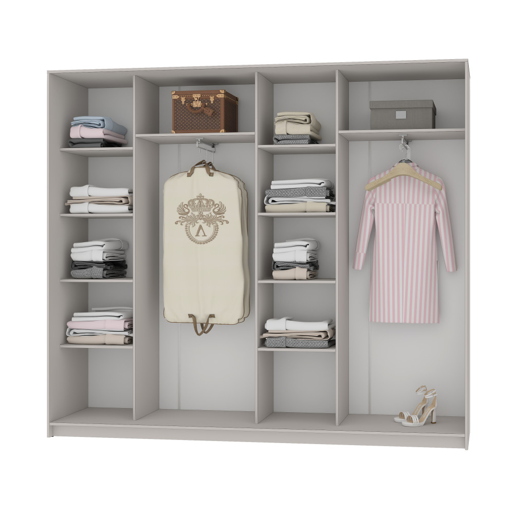 MebelStar Four-door wardrobe Standard BG 4DSP Alaska white, 240x45x210 cm (MBS-11761)