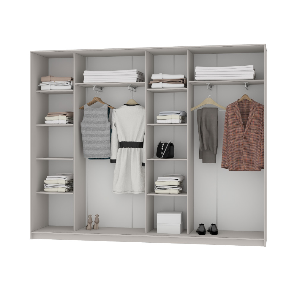 MebelStar Four-door wardrobe Standard BG 4DSP Cashmere, 260x45x210 cm (MBS-11771)