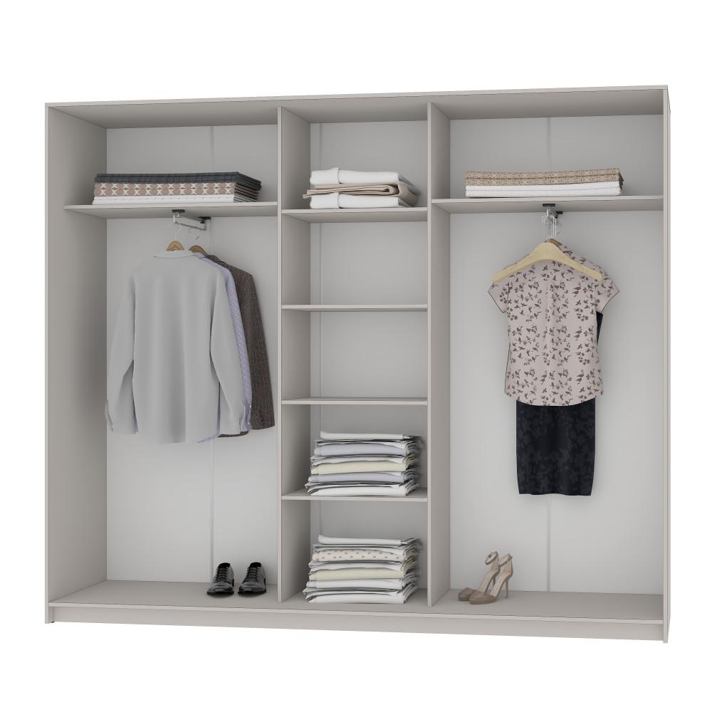 MebelStar Three-door wardrobe Uni BG 3DSP Sonoma Oak, 250x45x210 cm (MBS-7913)