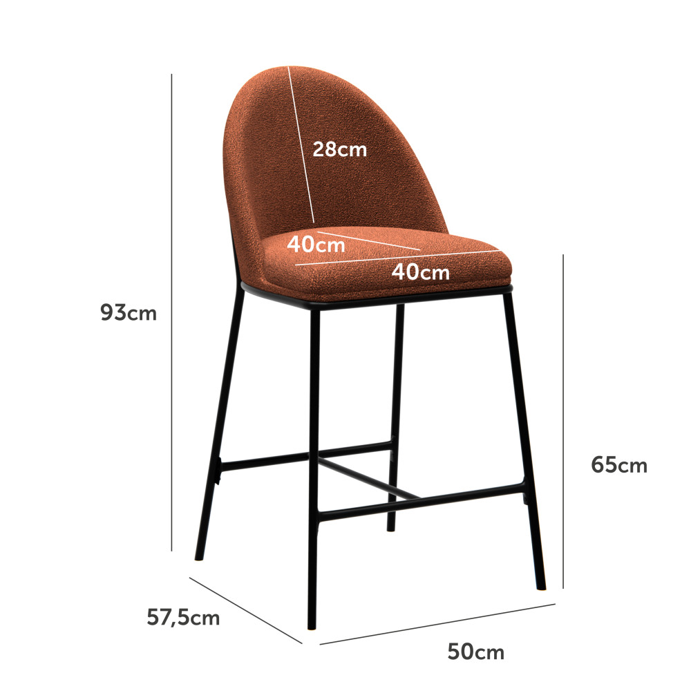 Стул барный Vetro B-150 Терракотовый/Черный (VTR-1013)