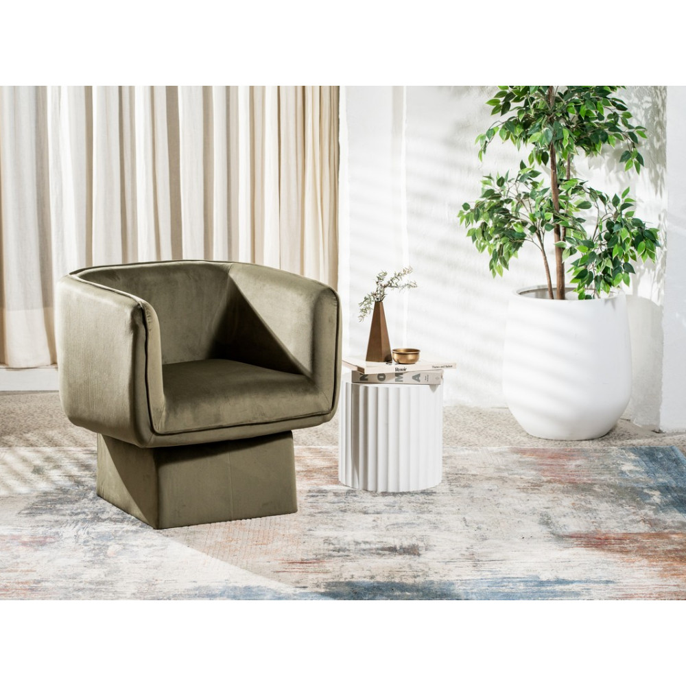 Кресло мягкое поворотное Vetro Мириам Зеленый мох (VTR-1024)