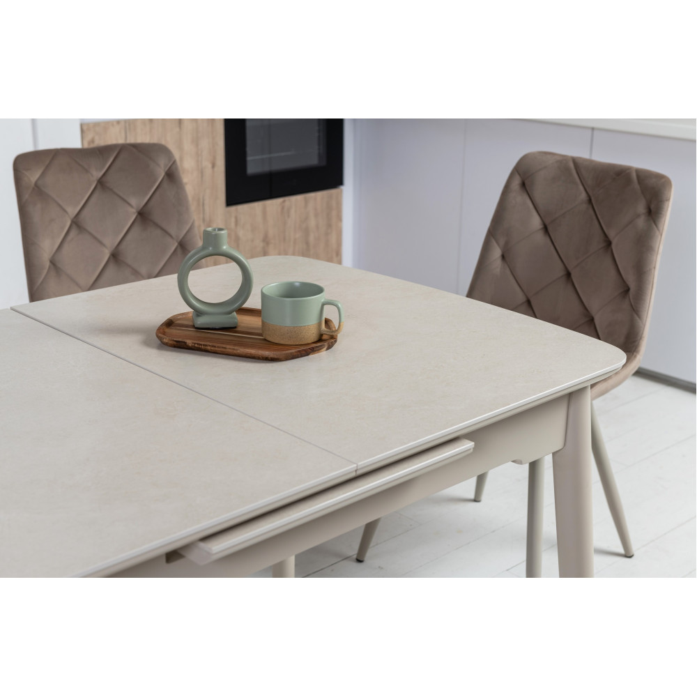 Обеденный керамический стол Vetro TM-76 Крема саббия/Капучино (VTR-1190)