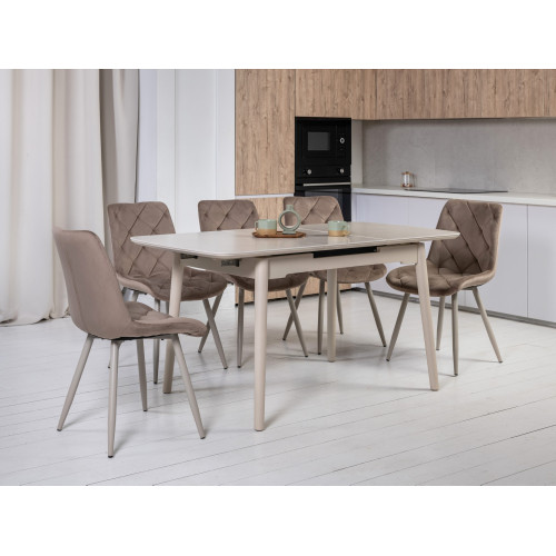 Обеденный керамический стол Vetro TM-76 Крема саббия/Капучино (VTR-1190)