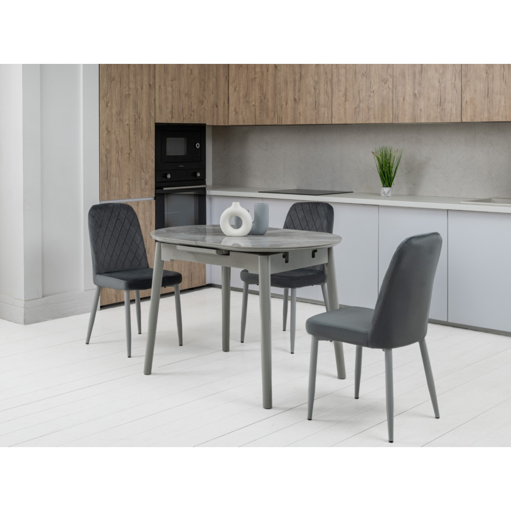 Обеденный керамический стол Vetro TM-85 Ребекка грей/Серый (VTR-1210)