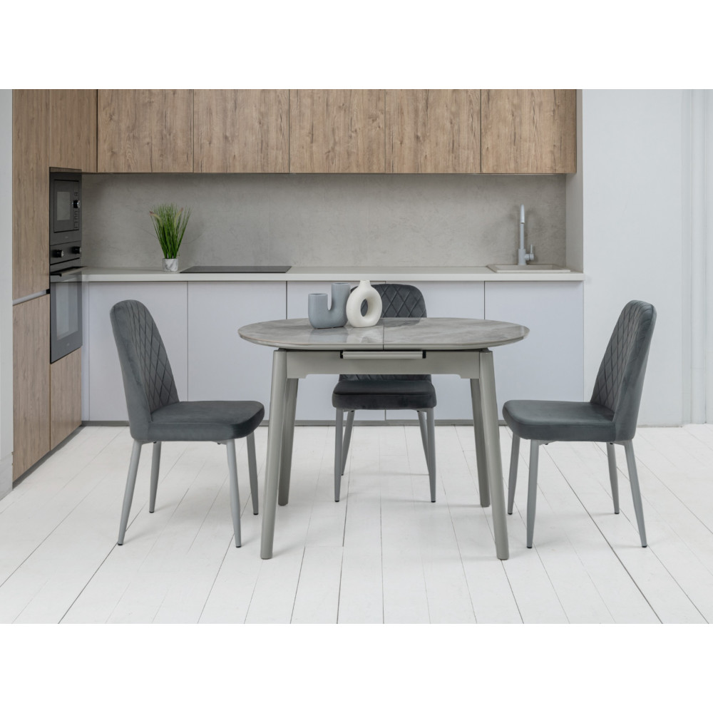 Обеденный керамический стол Vetro TM-85 Ребекка грей/Серый (VTR-1210)