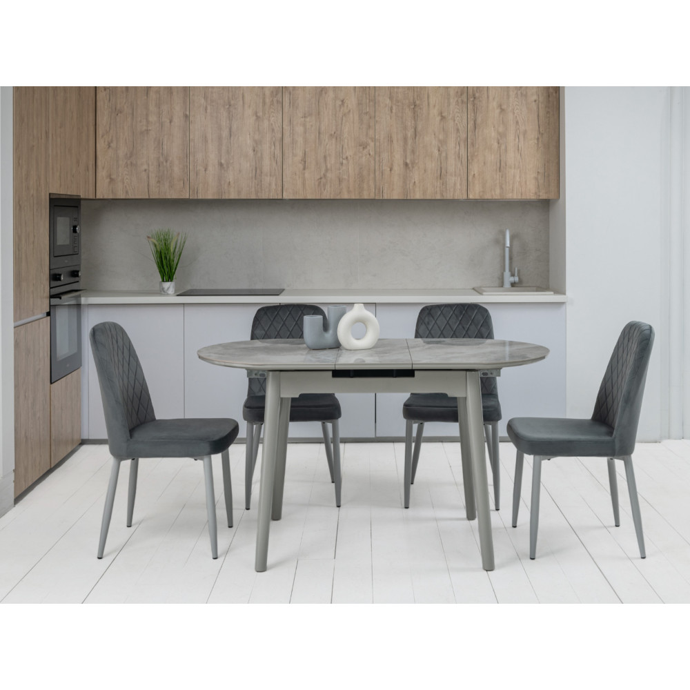 Обеденный керамический стол Vetro TM-85 Ребекка грей/Серый (VTR-1210)