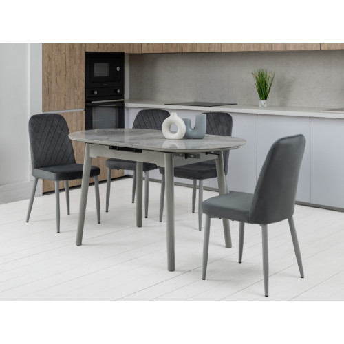 Обеденный керамический стол Vetro TM-85 Ребекка грей/Серый (VTR-1210)