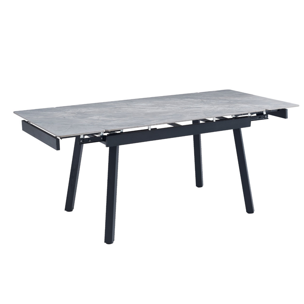 Обеденный керамический стол Vetro TM-88-1 Ребекка грей/Черный (VTR-1220)