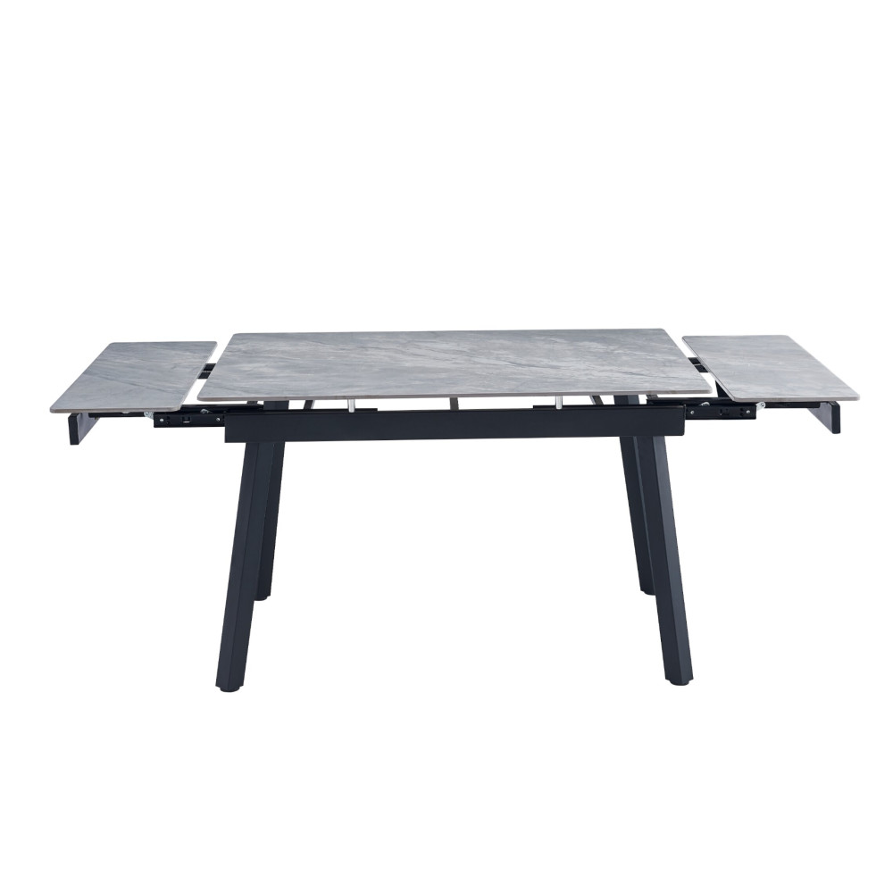 Обеденный керамический стол Vetro TM-88-1 Ребекка грей/Черный (VTR-1220)