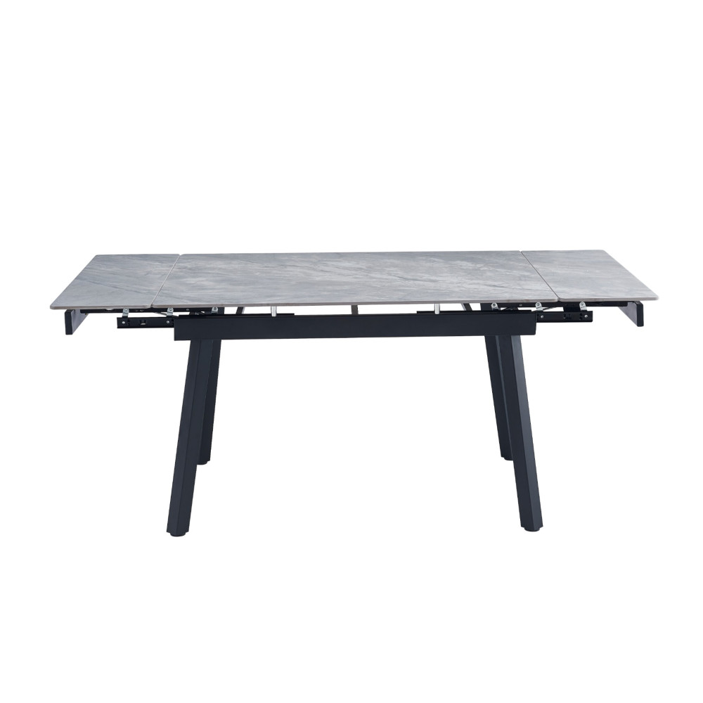 Обеденный керамический стол Vetro TM-88-1 Ребекка грей/Черный (VTR-1220)