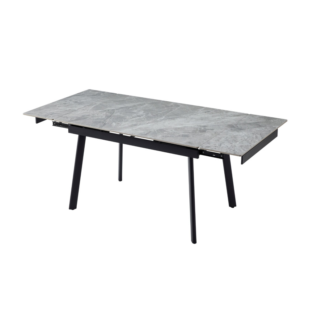 Обеденный керамический стол Vetro TM-98-1 Бьянко каррара грей/Черный (VTR-1230)