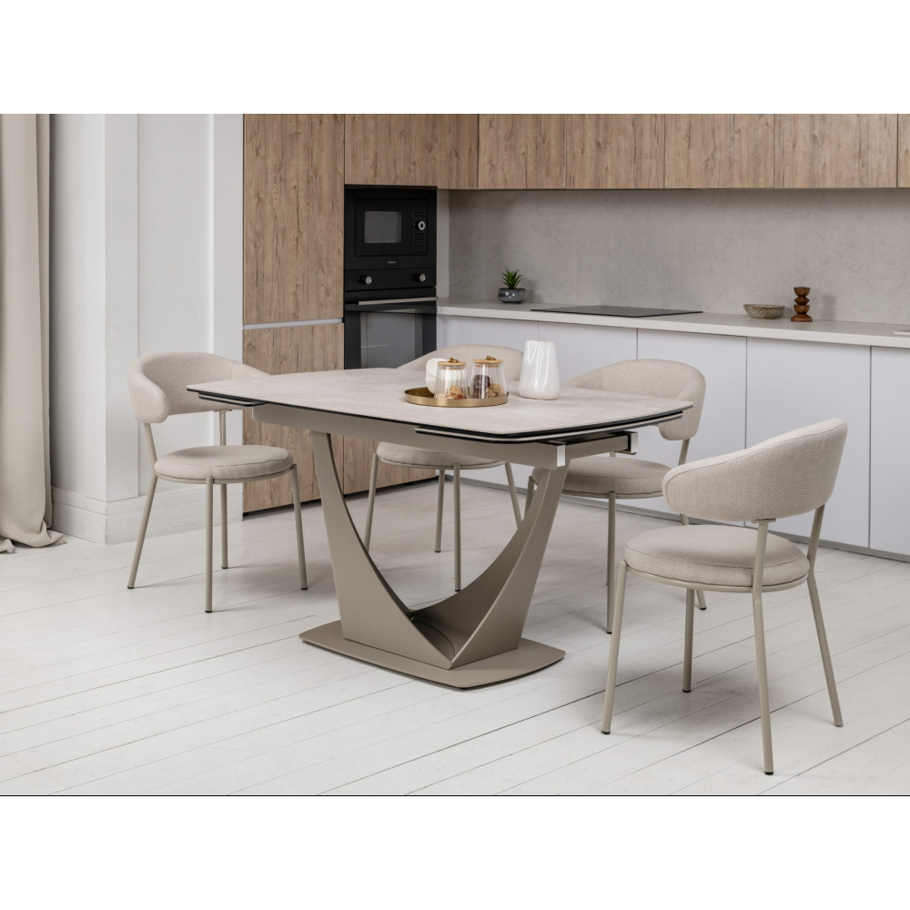 Обеденный керамический стол Vetro Элио TML-990 Сахара/Бежевый (VTR-1240)