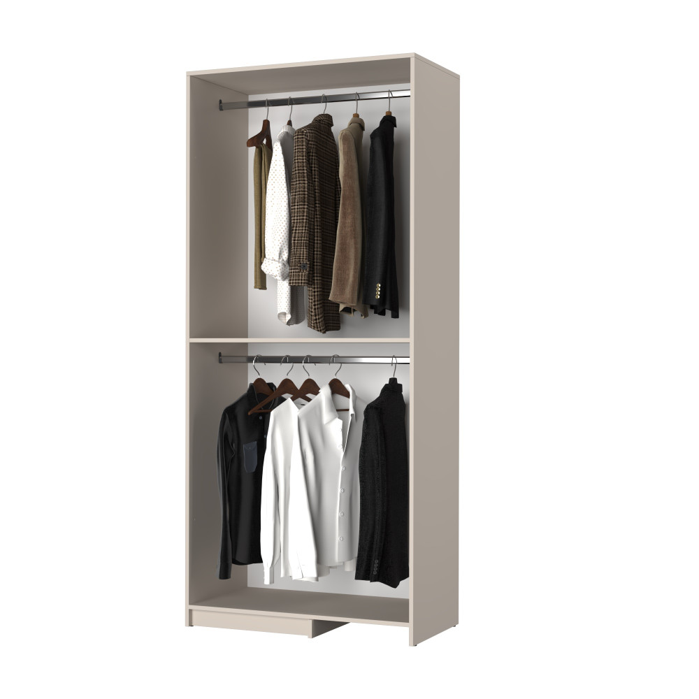 MebelStar Corner wardrobe Oscar chipboard BL-B, additional rod Alaska gray, 97x52x220 cm (MBS-6973)