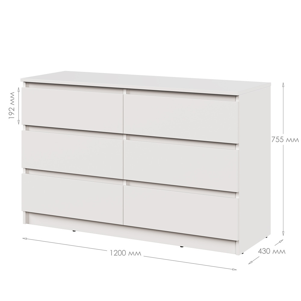 Комод для вещей MebelStar Нео 6Ш 120x43x75,5 см Дуб янтарный (MBS-1089)