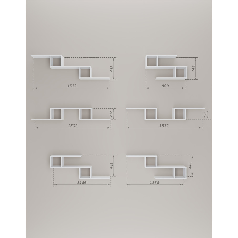 Полка-конструктор MebelStar 153,2x20x44,8 см Дуб ристрето (MBS-1799)