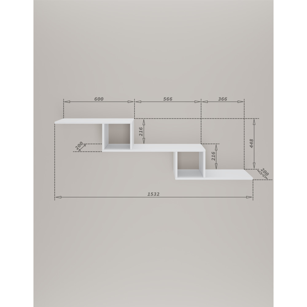 Полка-конструктор MebelStar 153,2x20x44,8 см Дуб ристрето (MBS-1799)