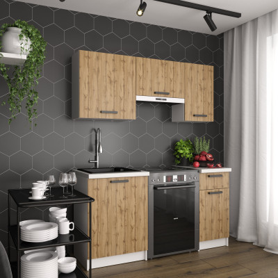 MebelStar Modular kitchen Nika 1.6 m Golden craft oak (MBS-1456)