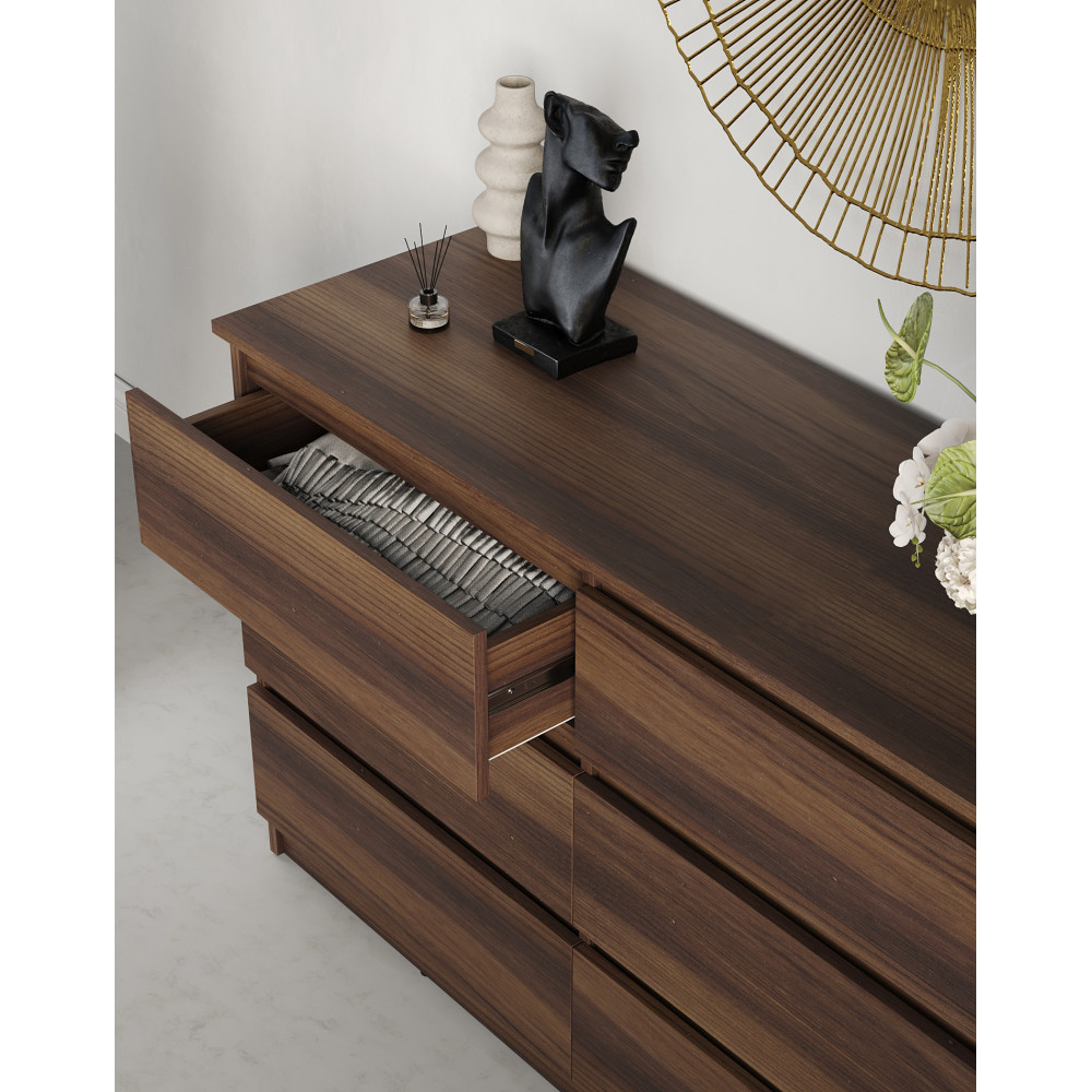 Комод для вещей MebelStar Нео 6Ш 120x43x75,5 см Дуб янтарный (MBS-1089)