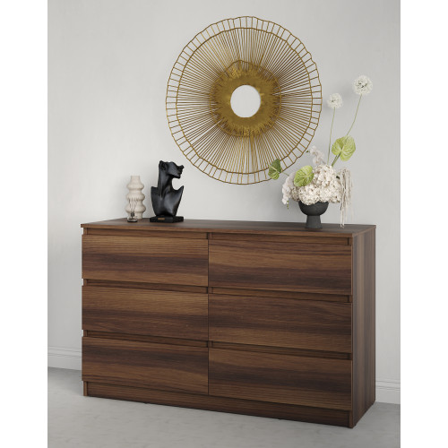 Комод для речей MebelStar Нео 6Ш 120x43x75,5 см Дуб бурштиновий (MBS-1089)