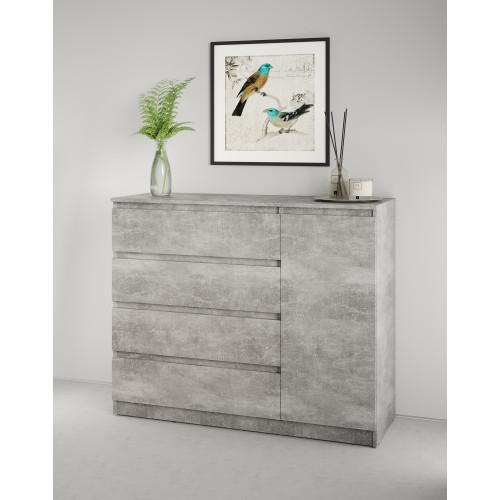 Комод в спальню MebelStar Нео 1Д4Ш 120x43x98 см Бетон (MBS-1049)
