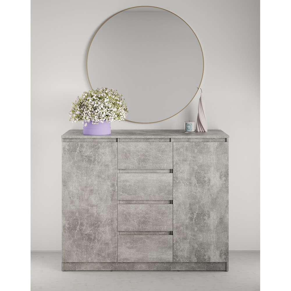 Комод в спальню MebelStar Нео 2Д4Ш 120x43x98 см Бетон (MBS-1059)