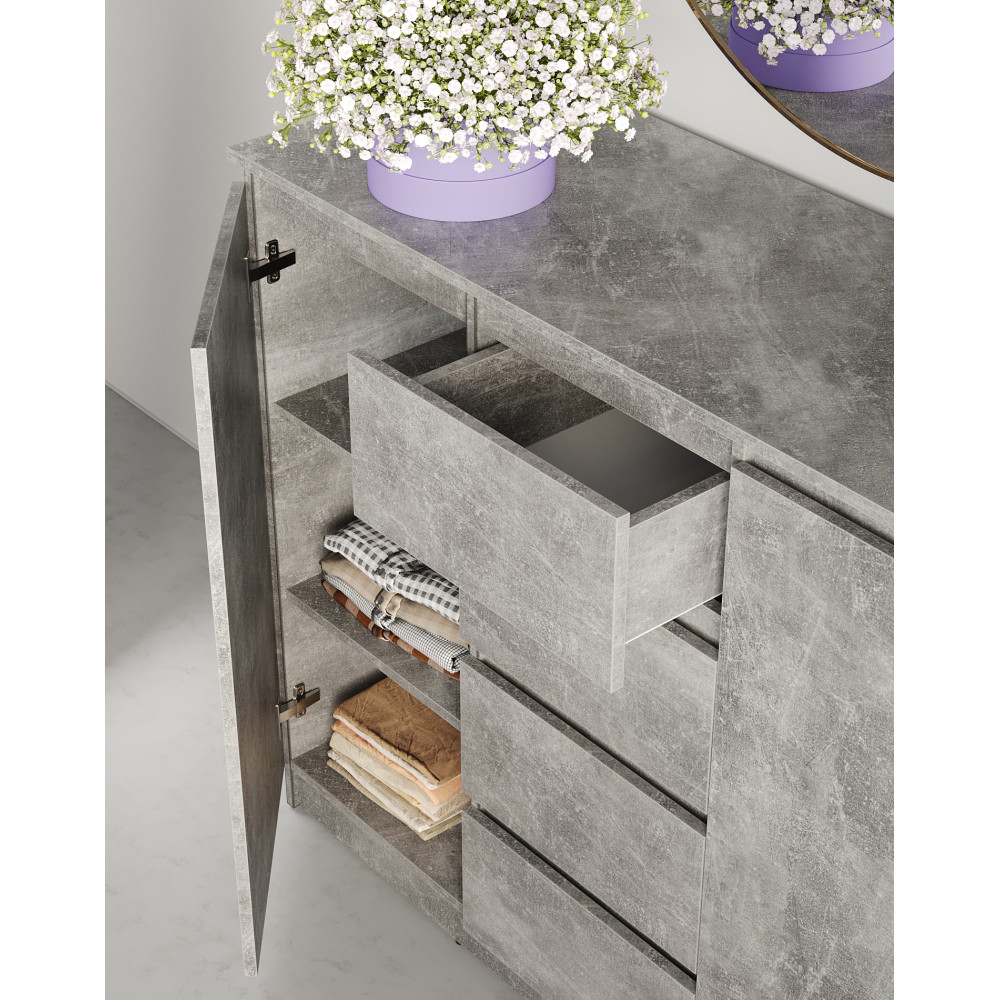 Комод в спальню MebelStar Нео 2Д4Ш 120x43x98 см Бетон (MBS-1059)