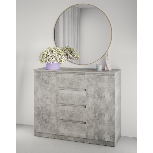 Комод в спальню MebelStar Нео 2Д4Ш 120x43x98 см Бетон (MBS-1059)