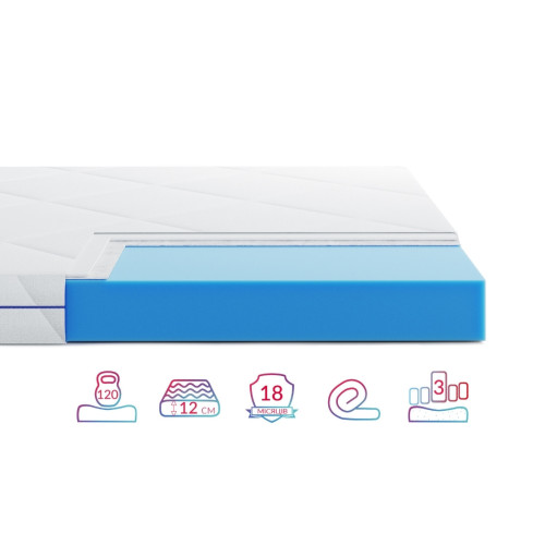 Highfoam Largo Opti Slim New Springless Mattress, roll-up 120x200 cm (HFM-1026)