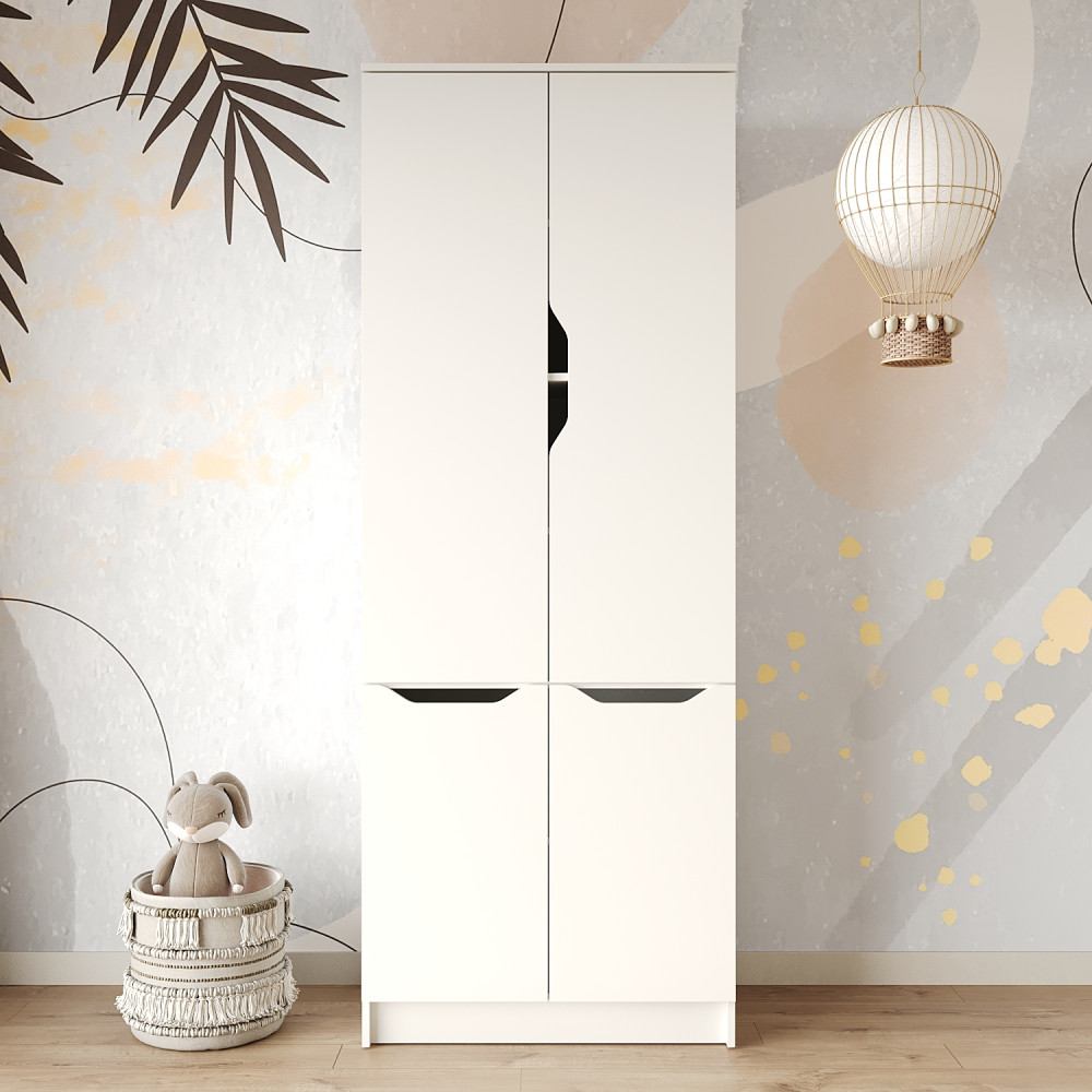 Шкаф распашной MebelStar 4Д Лилу 80x40x210 см Аляска белый (MBS-1319)