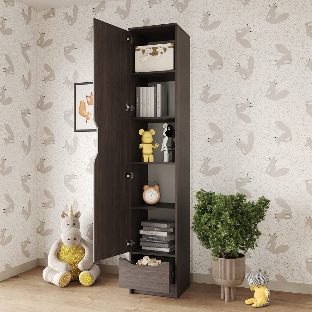 Пенал закрытый 1Д1Ш Лилу 40x40x210 см Дуб ристрето (MBS-1389)