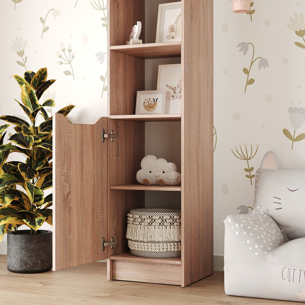 Пенал с открытыми полками 1Д Лилу 40x40x210 см Дуб сонома (MBS-1399)