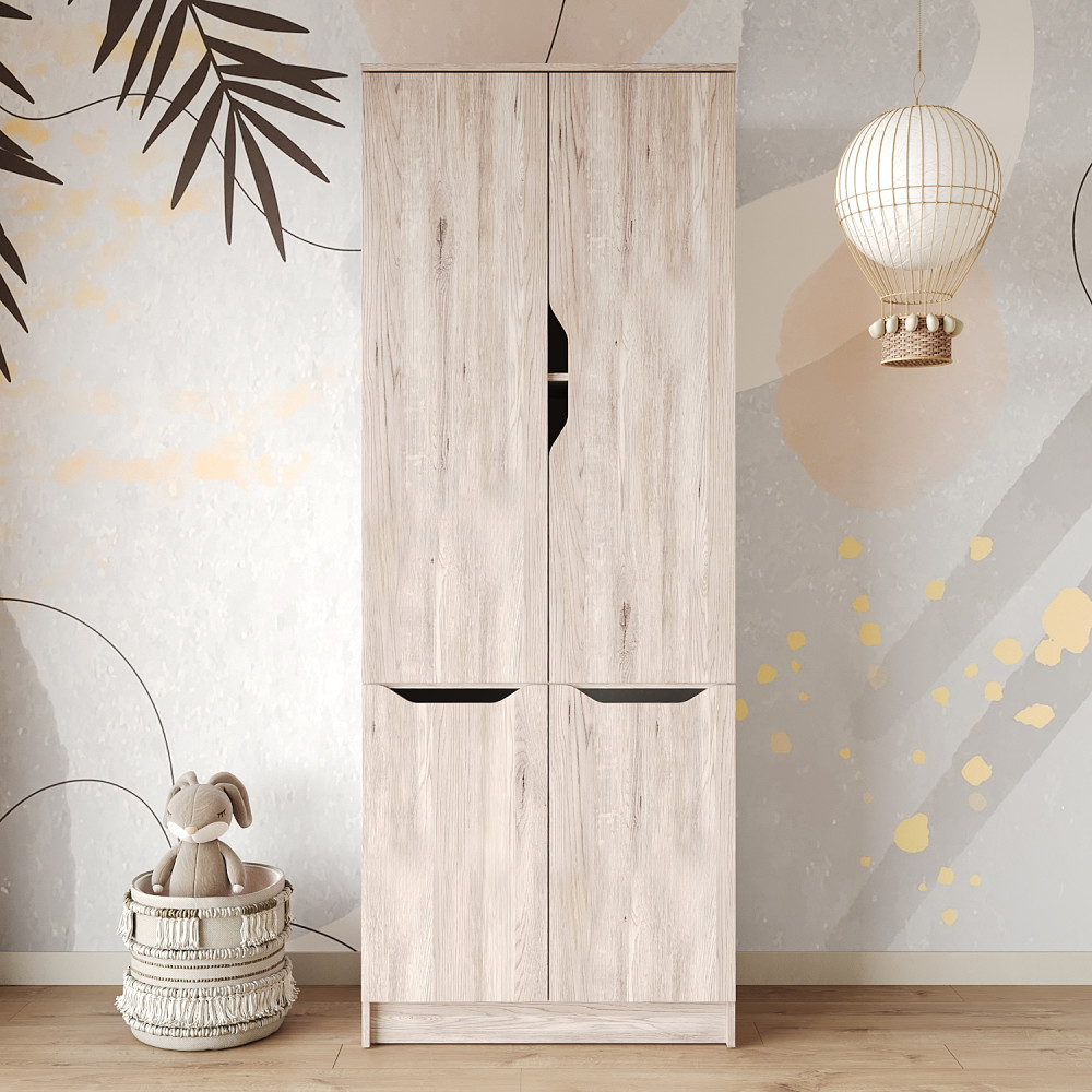 Шкаф распашной MebelStar 4Д Лилу 80x40x210 см Аляска серый (MBS-1409)