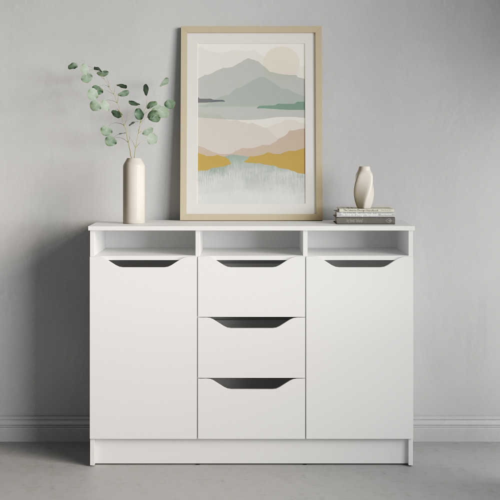 Комод в гостиную MebelStar 1200 Лилу 121x40x89 см Аляска белый (MBS-1299)