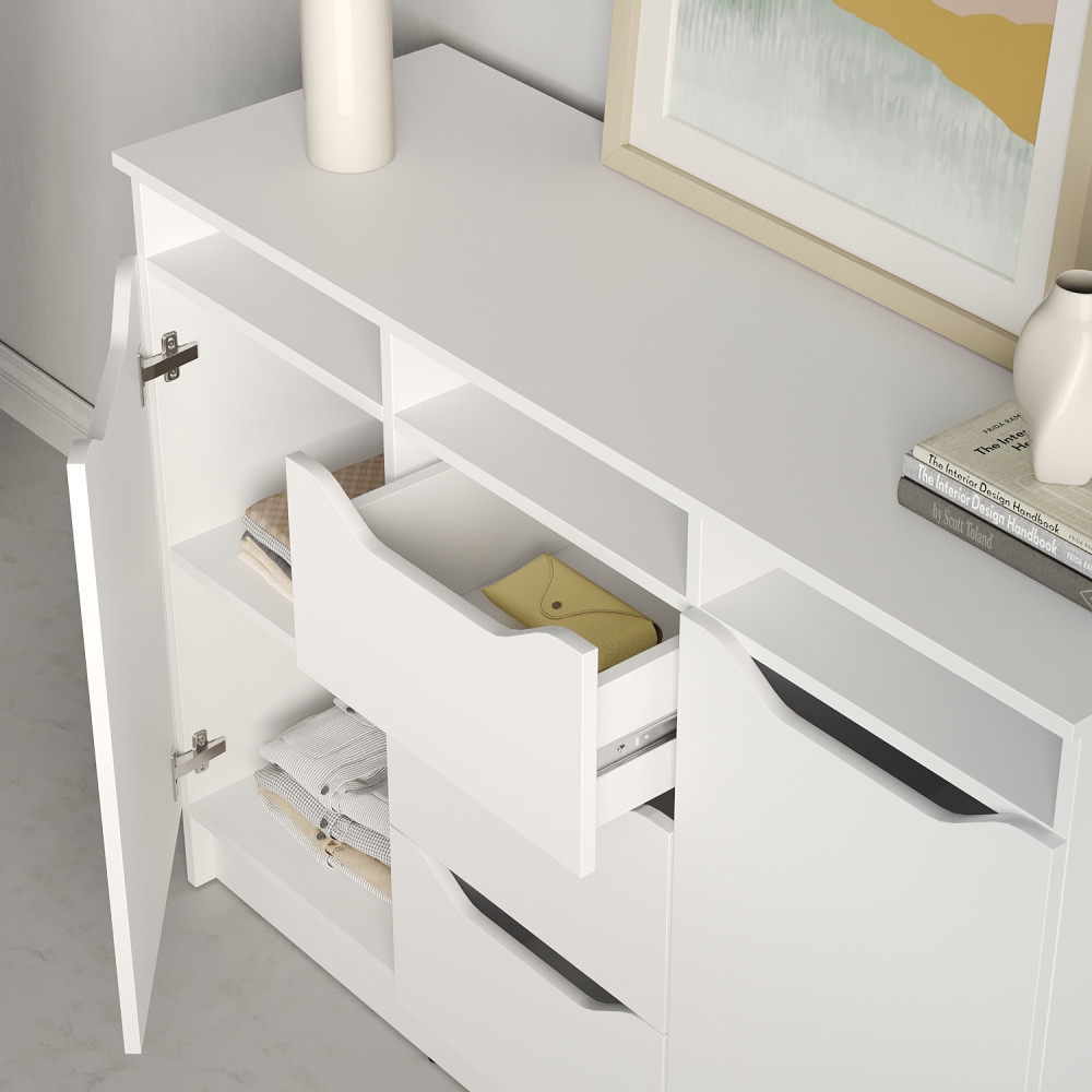 Комод в гостиную MebelStar 1200 Лилу 121x40x89 см Аляска белый (MBS-1299)