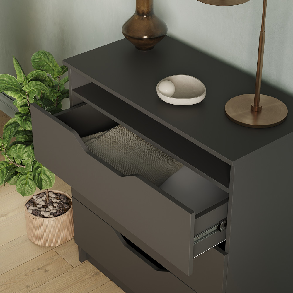 Комод в спальню MebelStar 800 Лилу 81x40x89 см Антрацит (MBS-1339)