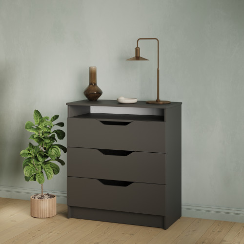 Комод в спальню MebelStar 800 Лилу 81x40x89 см Антрацит (MBS-1339)