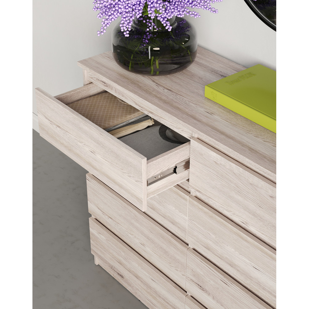 Комод в спальню MebelStar Нео 8Ш 120x43x98 см Аляска сірий (MBS-1099)