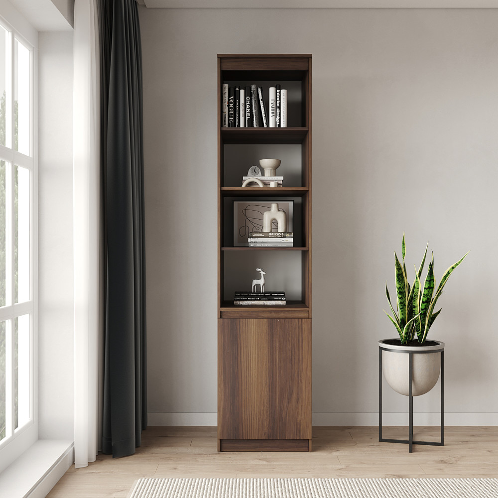 Пенал с открытыми полками MebelStar Нео 1Д 50x50x210 см Дуб янтарный (MBS-1159)