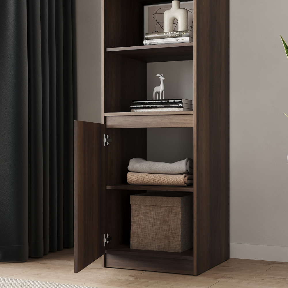 Пенал с открытыми полками MebelStar Нео 1Д 50x50x210 см Дуб янтарный (MBS-1159)