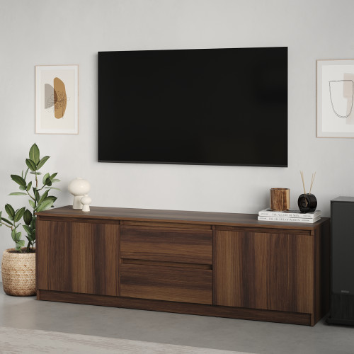 Тумба під телевізор MebelStar Нео 2Ш2Д 150x43x53 см Дуб бурштиновий (MBS-1259)