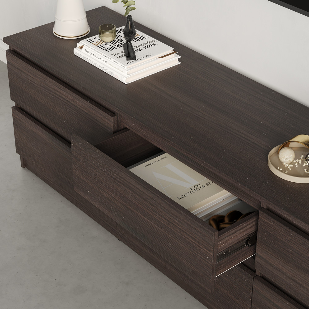 Тумба под телевизор MebelStar Нео 6Ш 180x43x53 см Дуб ристрето (MBS-1289)